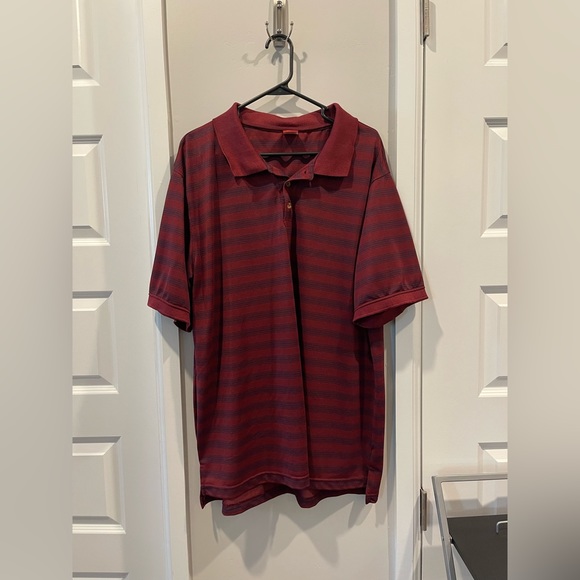 Junction West size 2XL maroon polo with navy stripes - Picture 1 of 3